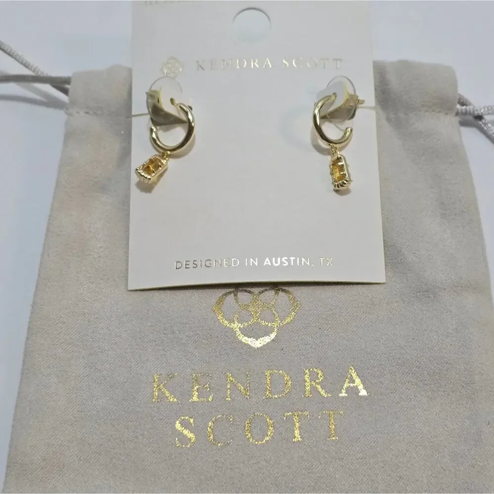 Kendra Scott Huggie Hoop Earrings Gold‎ Plated New